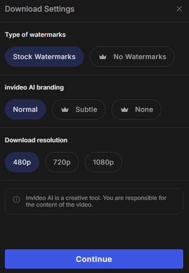 InVideo 中搜尋並替換素材
